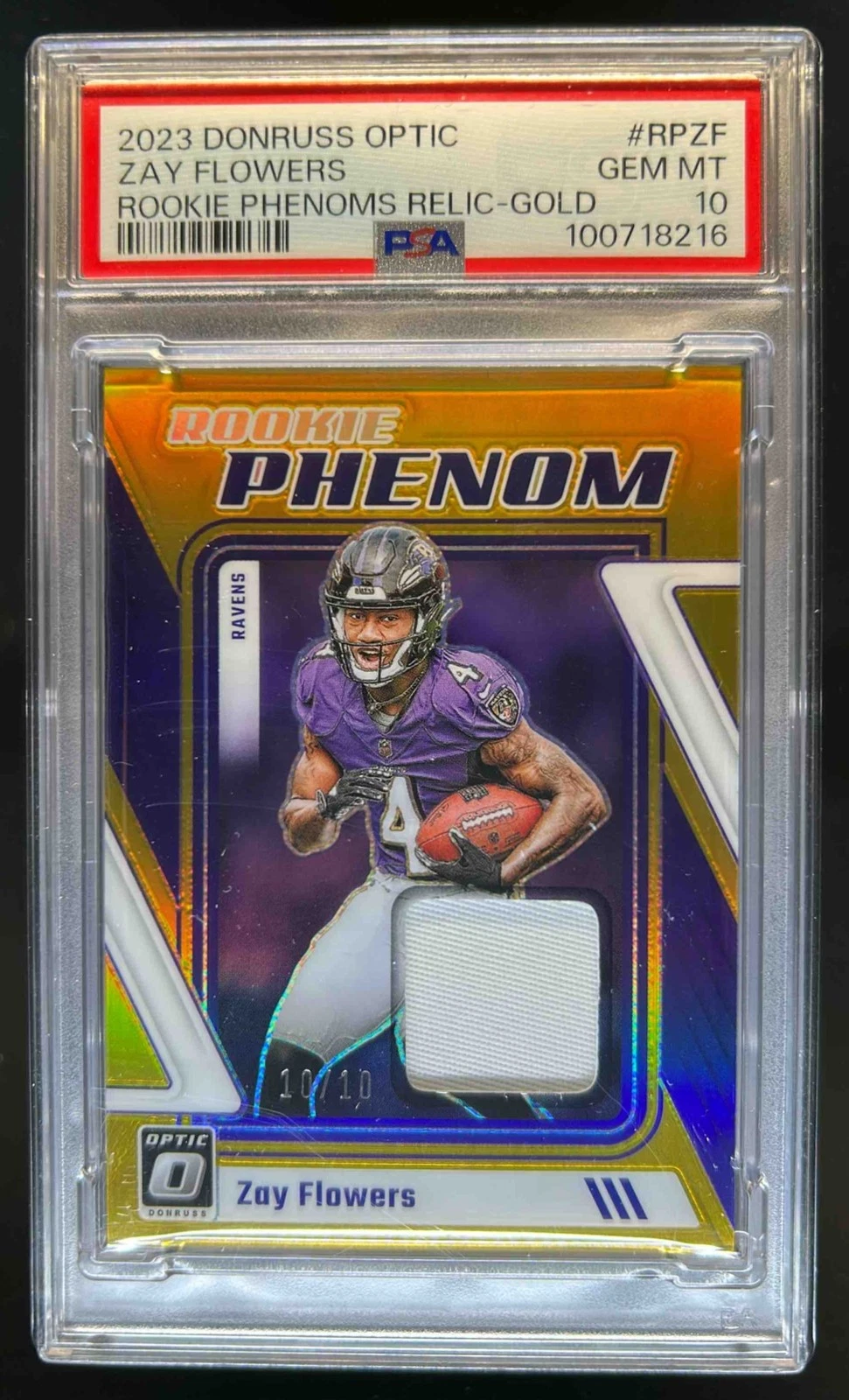 Zay Flowers Panini Donruss Optic Rookie Phenoms Relics #RPZF Gold