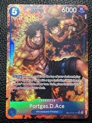 One Piece Portgas D Ace OP08-052 Treasure Rare Alt Art Luffy | eBay