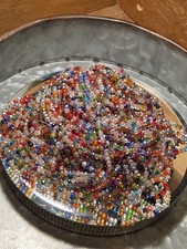 HUGE LOT OF 12.5 SPARKLING OUNCES 40 STRANDS OF FABULOUS 3MM NEW GLASS BEADS