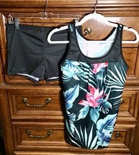 NEW 2 PC Tankini  Shorts Swimwear Suit Size M