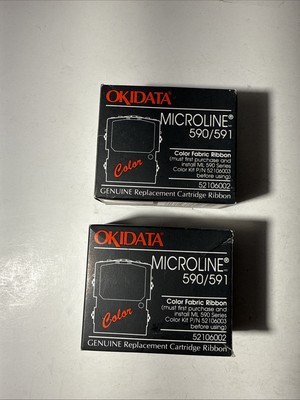 Lot of 2 OkiData Microline COLOR 590/591 Color Fabric Ribbon 52106002  