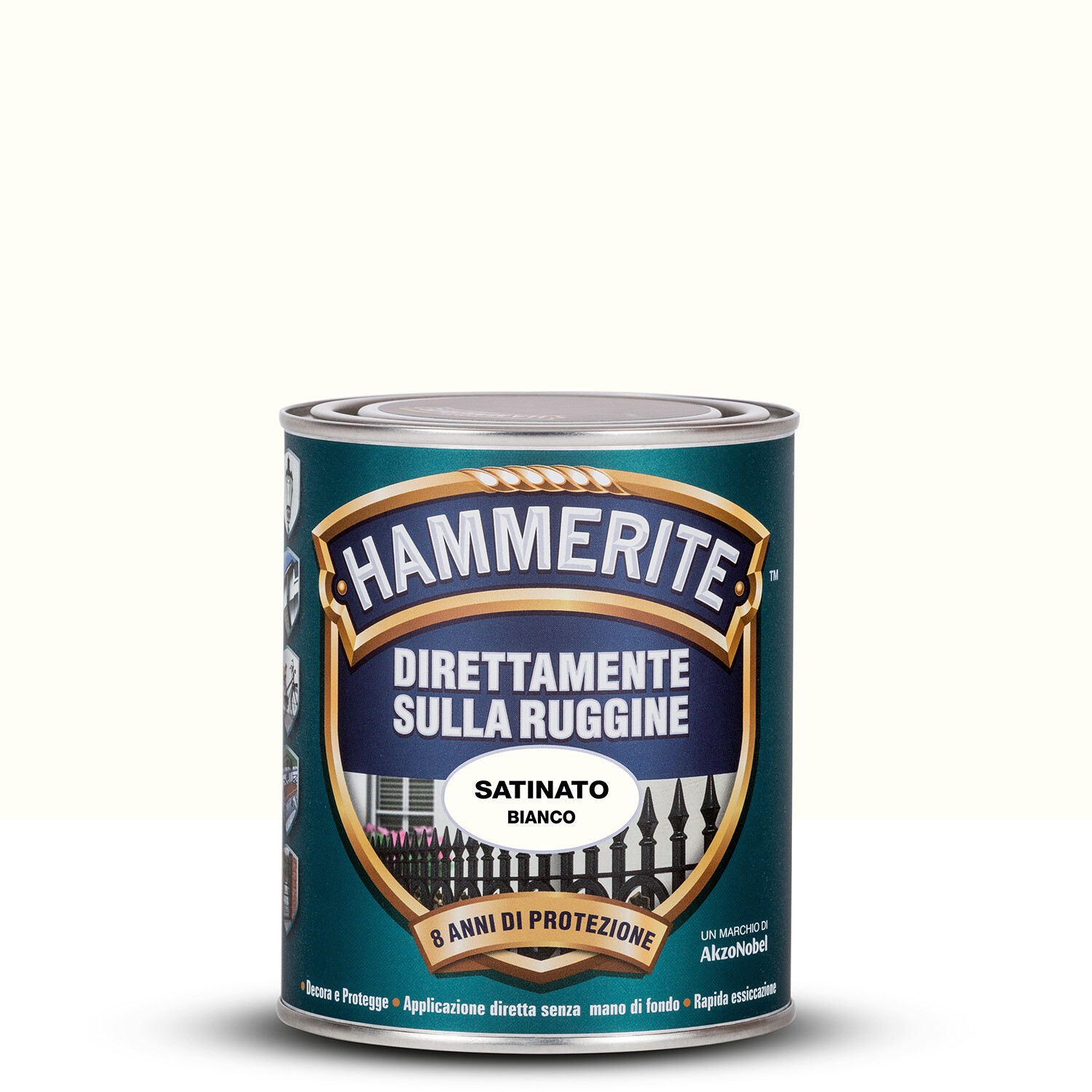 Smalto Direttamente sulla Ruggine HAMMERITE, Bianco satinato (750 Ml)