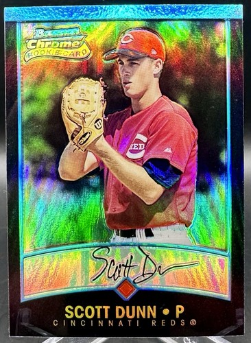 2001 Bowman Chrome #329 Scott Dunn Rookie RC Refractor Faksimile Auto Reds