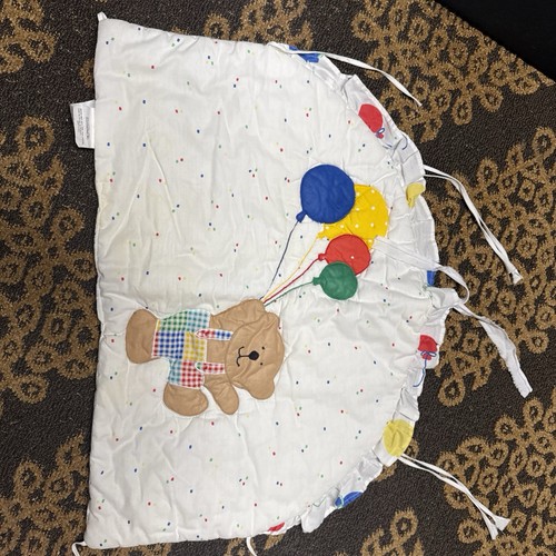 Vintage 1990s Clothworks Crib Quilt Set Primary Colors Teddy Bear Balloon Sheets - Picture 8 of 14