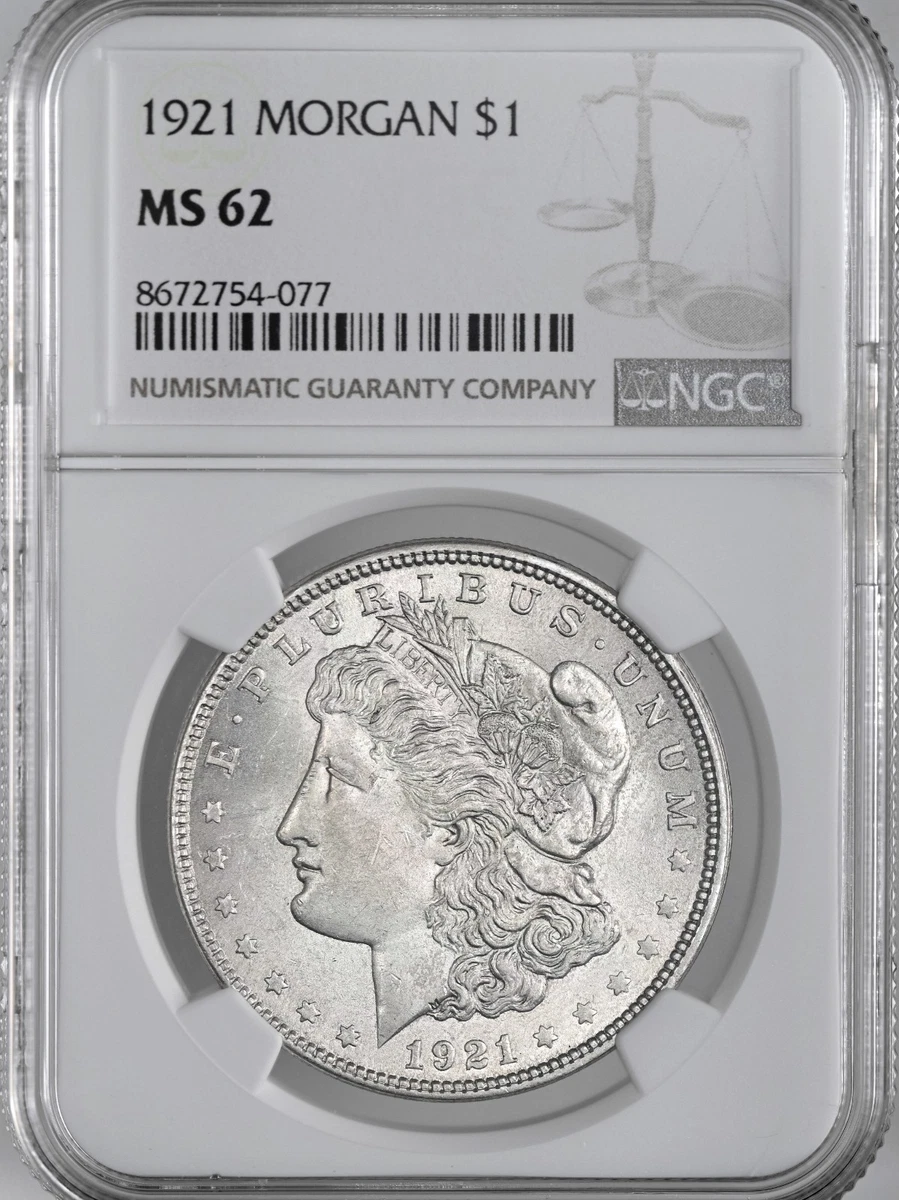 1921年モルガンダラーMorgan Dollar銀貨 MS62 CAG認定 MS 62 Graded 1921 Year Morgan US Dollars (1878-1921) for sale | eBay