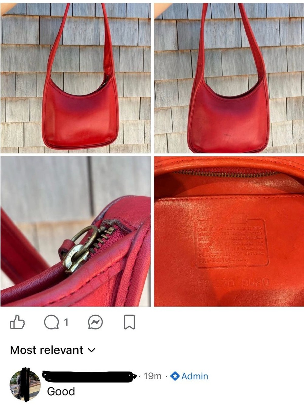 Vintage Coach Mini Ergo Red Zip Bag Hobo Shoulder Bag… - Gem