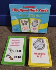 Scholastic Flip-Open Flash Cards Money  Telling Time COMPLETE