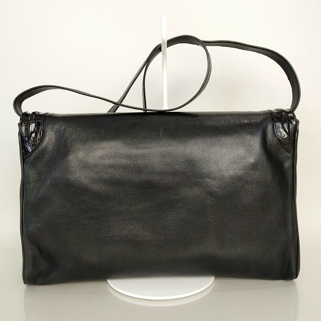 2501-98 Gucci Shoulder Bag Leather Black Gg Logo | eBay