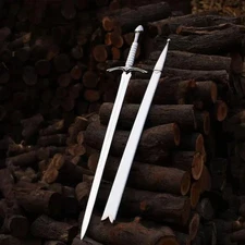 Handmade White ABCD Narsil From Lord of the Ring Replica Sword with Scabbard