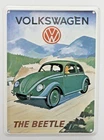 Vintage Volkswagen Beetle Magnetic Tin Card Sign