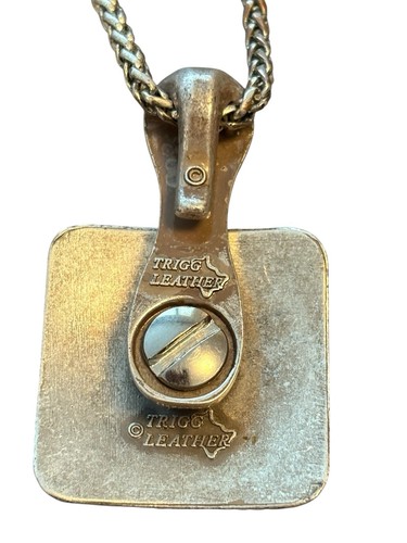 Collana concho western in pelle Trigg ciondolo croce con catena cowgirl oro argento - Foto 5 di 7