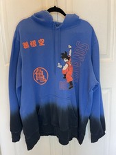 Dragonball Z Blue/Black Son Goku Logo Hoodie Sweatshirt - Mens 2X 50/52