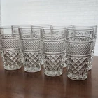Vintage Anchor Hocking Wexford Diamond Cut Glass Tumblers – Set of 8