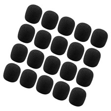 20Pcs Microphone Windscreen Sponge Covers Black for Lapel Mic Noise Reduction