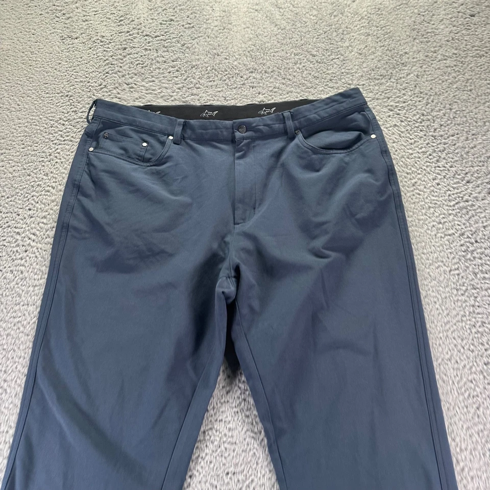 Pantalones chinos de golf Greg Norman para hombre 40x30 azul poliéster elástico recto Foto 2 de 4