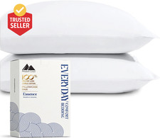 100 Organic Cotton Percale Pillow Cases Standard/Queen Size Set of 2 - Percale