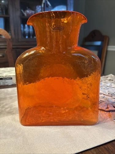 Blenko Hand Blown Art Glass Pitcher Mid Century