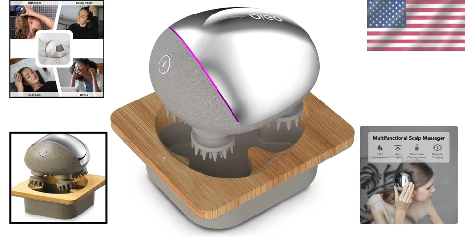 Masajeador de cuero cabelludo compacto - recargable e impermeable Foto 2 de 4