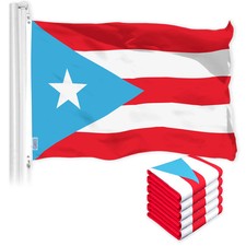 G128 5 Pack: Puerto Rico Light Blue Flag 2x3 Ft Printed 150D Polyester