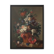 Floral Matte Canvas Art Print, Framed Flower Wall Decor, Elegant Home ... 