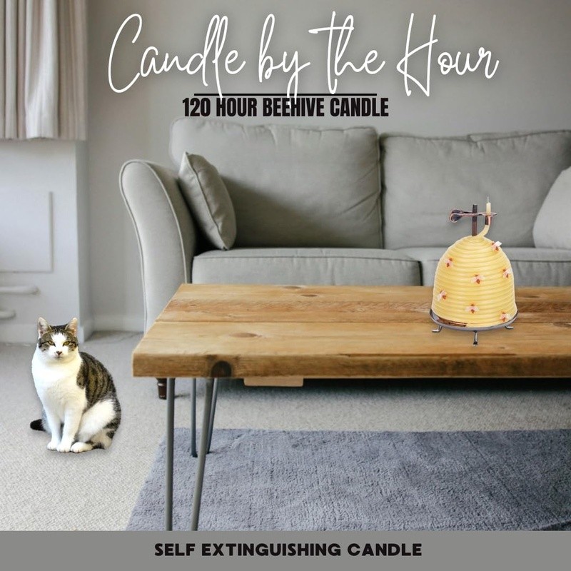 Natural Beeswax Candle Aromatherapy 120 Hour Burn Relaxation Air Purification 