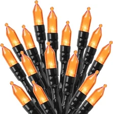Minetom Halloween String Lights Outdoor, 39Feet 100 LED 100LEDs, Orange 