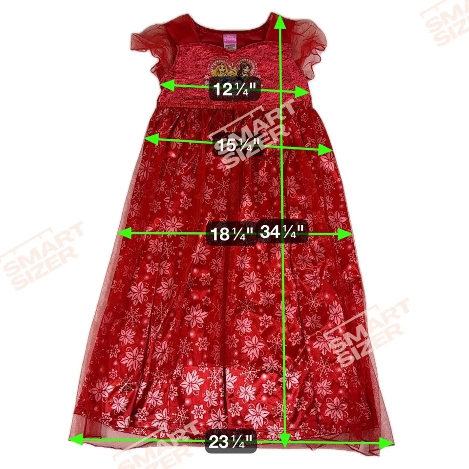 Disney Princess Nightgown Dress Girls Medium Velour Tulle Snowflake Christmas - Image 4 of 4