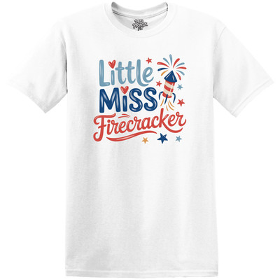 Fourth Of July T-Shirt - ''Little Miss Firecracker'' - Adult/Kid Sizes