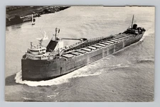 Postcard Self Unloader Ship SS Calcite II Bradly Transportation Line Aerial View