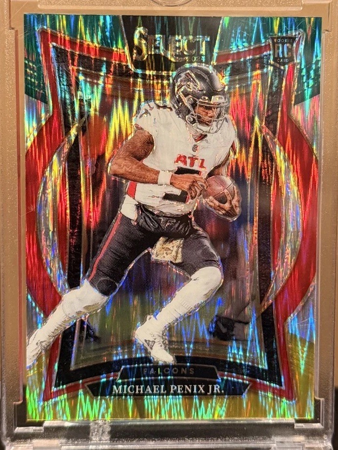 2024 Panini Select Concourse Michael Penix Jr. #80 Green Yellow Shock Prizm (RC)