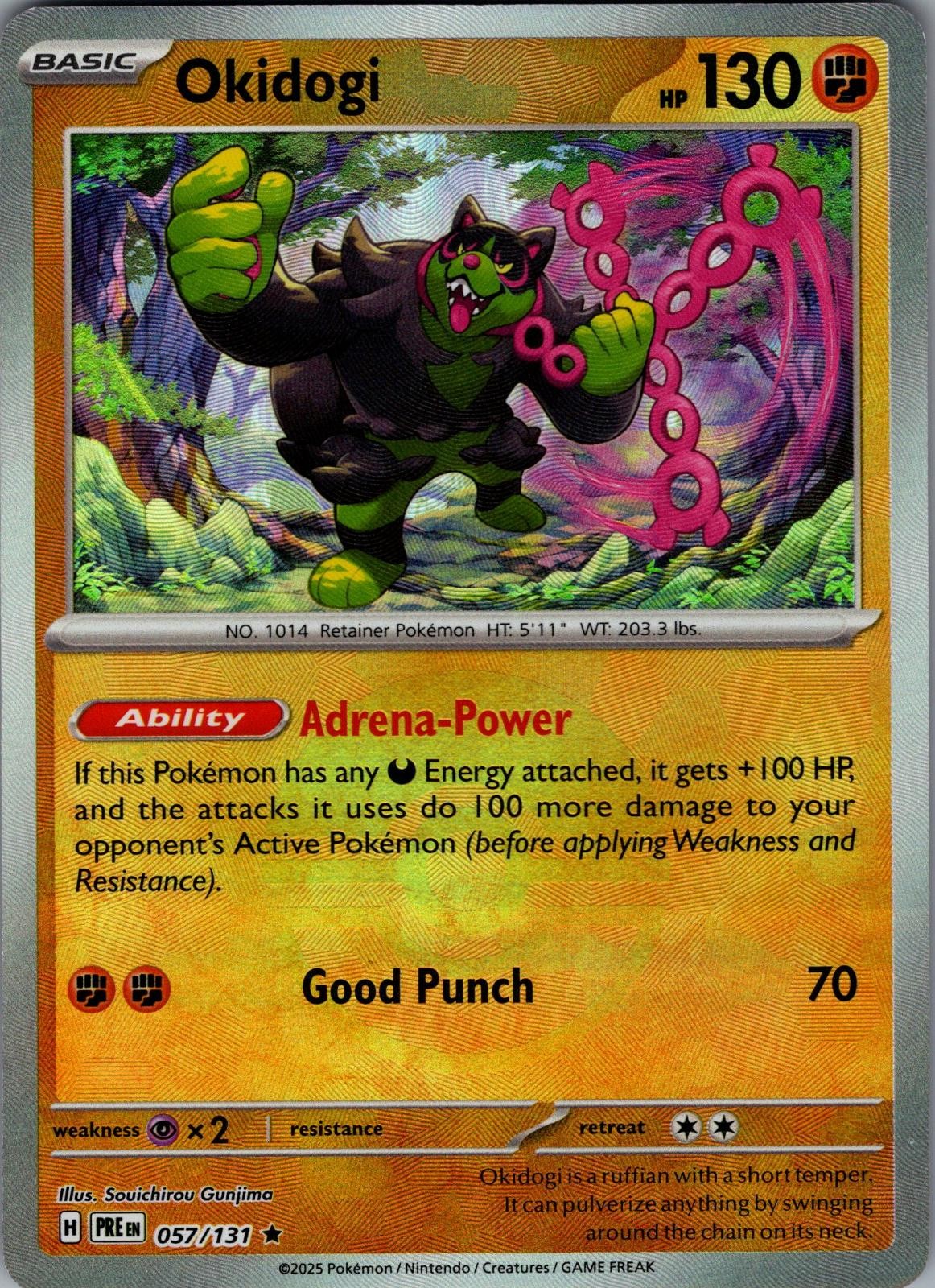 Okidogi 057/131 Holo Rare Prismatic Evolutions Pokemon Reverse Holo Near Mint