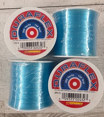 (4 Rolls) HT Duraflex Premium Clear Blue Monofilament Fishing Line   Choose Size