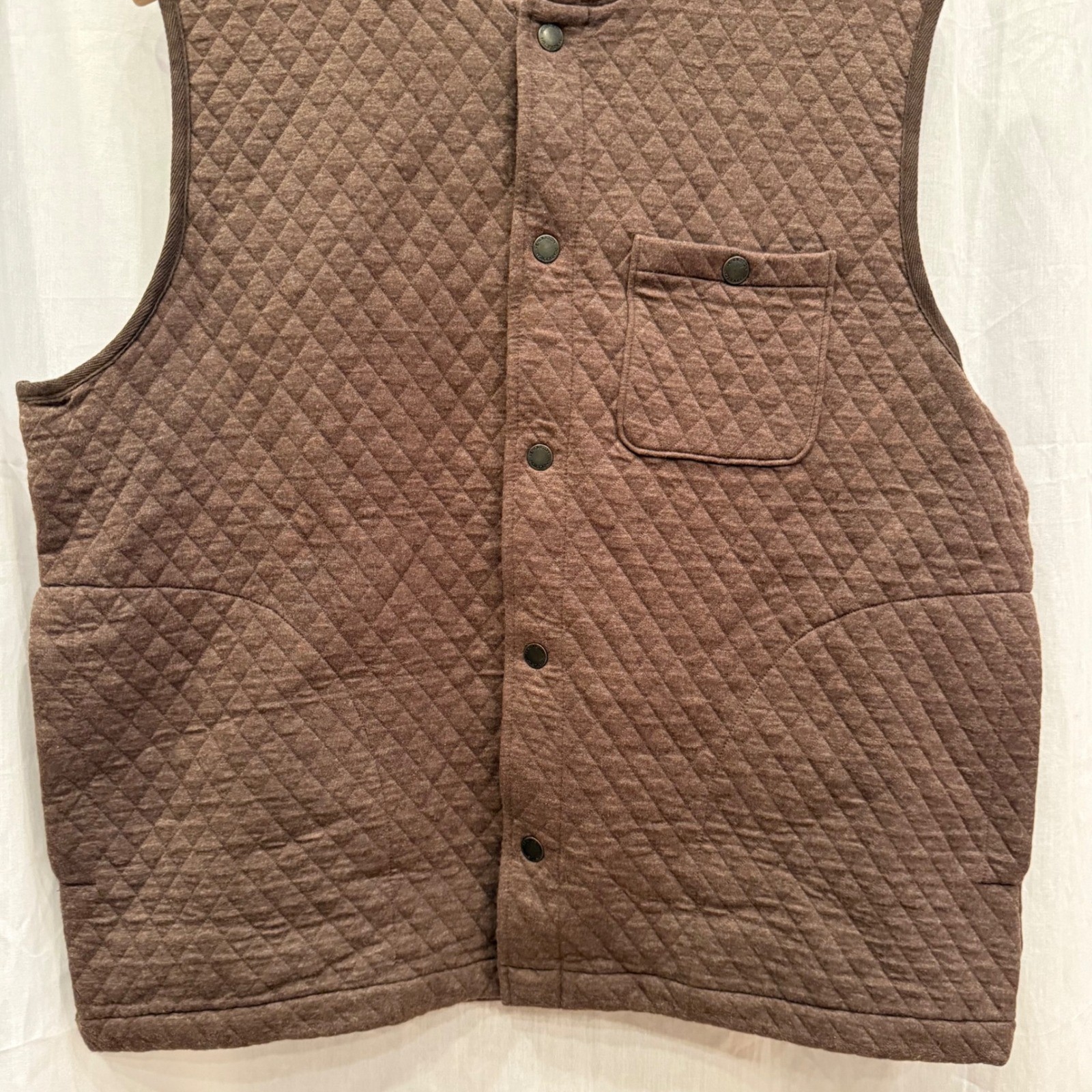 Pendleton Brown Quilted Diamond Pattern Vest Snap… - image 2