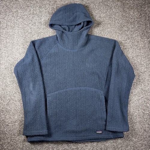 Patagonia Diamond Capra Hoodie Womens Large Blue Fleece Sherpa Pullover Outdoors