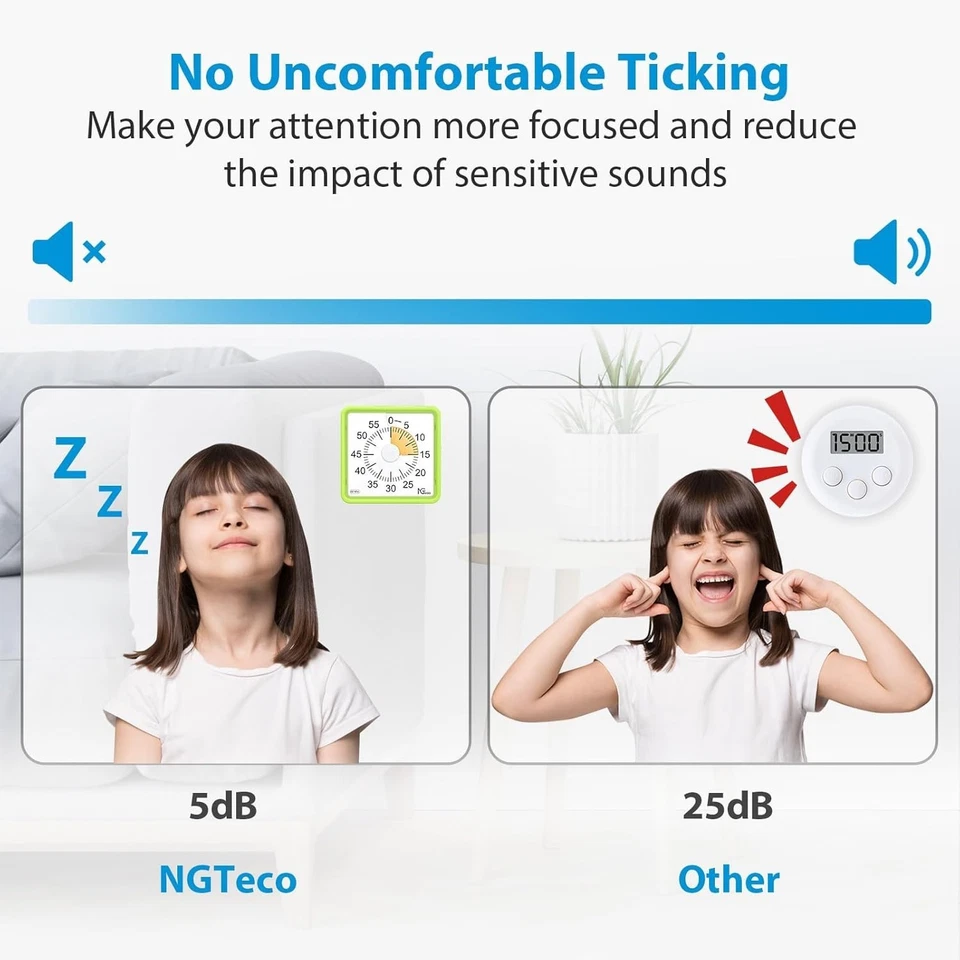 60Min Visual Timer for Kids Adults Autism ADHD Classroom Kitchen Cooking Office - Image 2 of 4