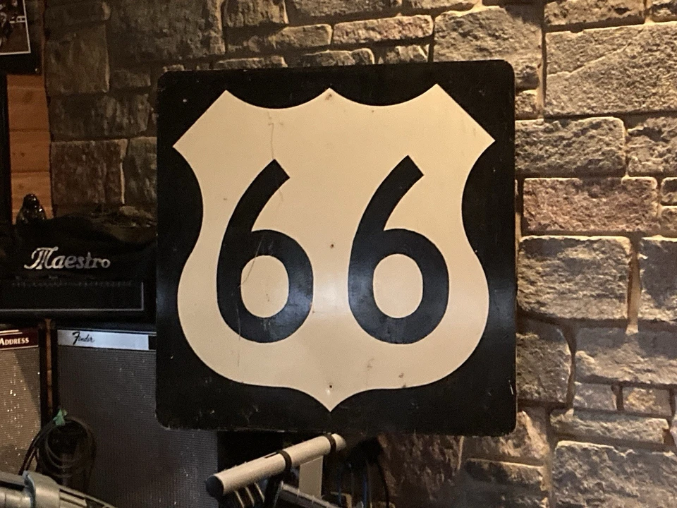 Letrero de autopista Ruta 66 original vintage 36 X 36 Foto 3 de 3