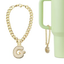 Letter Charm for Stanley Tumbler Cup, Bubble Cute Initial g Letter Charm, Gold