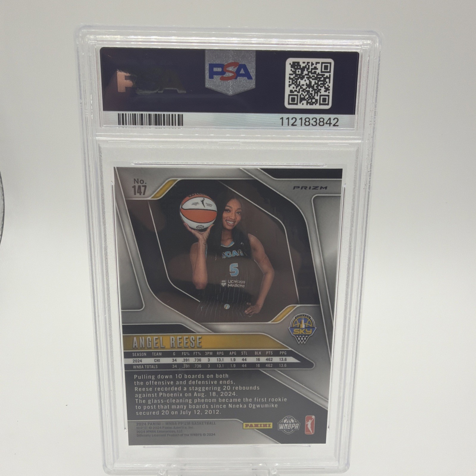 2024 PANINI PRIZM WNBA BLUE VELOCITY #147 ANGEL REESE ROOKIE RC PSA 9 MINT view 2