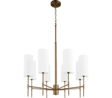 Quorum Lighting Hamilton Chandelier, 8-Light 480 Total Watts, Dark Brass