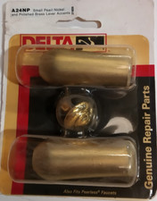 Delta Faucet Handle Accent Pieces In Pearl Nickel With Polish Brass A24NP