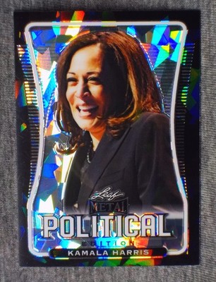 Kamala Harris ONLY 5 serial #'d EXIST   Leaf Metal BLACK CRYSTAL rc REFRACTOR !