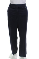 Brooks Brothers Womens Wool Pinstriped Pocketed Dress Pants Blue Size 12