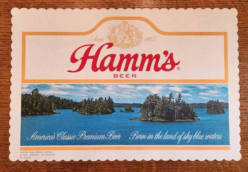 Wedding/gathering Decore Vintage HAMM'S BEER Bar Placemat ADVERTISING NOS (150)