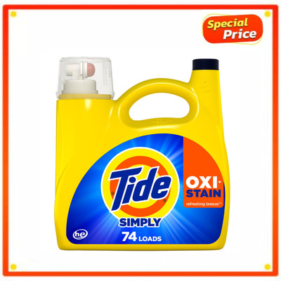 1pk Tide Simply Oxi Boost Liquid Laundry Detergent, Refreshing Breeze, 105 fl oz