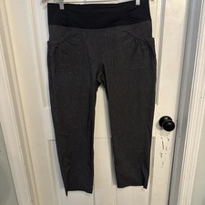 Women's PrAna Summit Pants Gray Heather Pockets Size Large Cropped