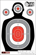 OpticsPlanet Exclusive EZ2C Targets Silhouette Target - 25 Pack, Red/: EZ2CS030