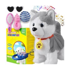 Husky Walking Barking Dog for Kids Interactive Musical Puppy Robot Repeats Wh...