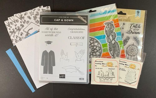 Stampin Up! Cap & Gown Stamp set Graduation Diploma Dream Catcher Class of
