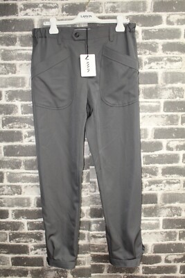 New with COA LANVIN Tapered Jogger Pants in Elephant Grey Size 48 (US 38) NWT
