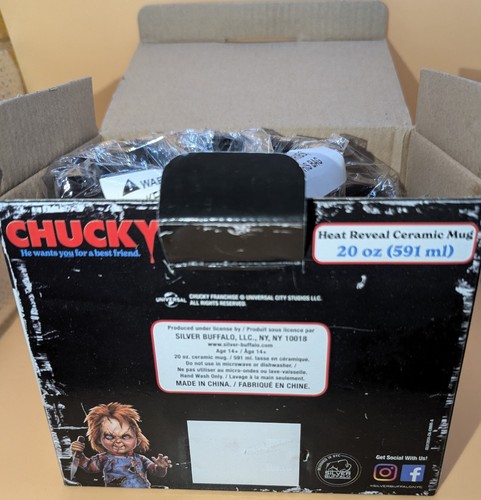 NUEVA Taza de Cerámica Chucky (Juego Infantil) Heat Reveal 20 Oz (Búfalo Plateado) - Imagen 6 de 6